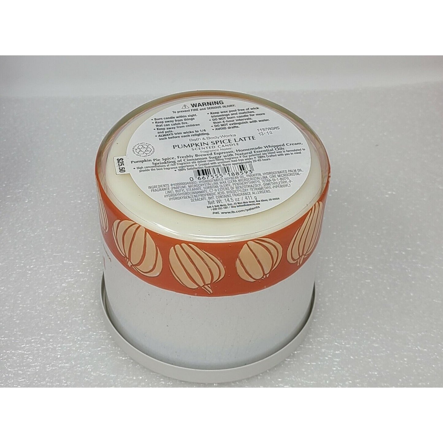 Bath And Body Works Hi Pumpkin, Pumpkin Spice Latte 3-Wick Candle Large 14.5 Oz