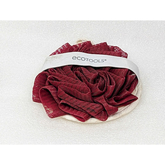 EcoTools EcoPouf Dual Cleansing Pad Body Scrubber Bath Sponge Red