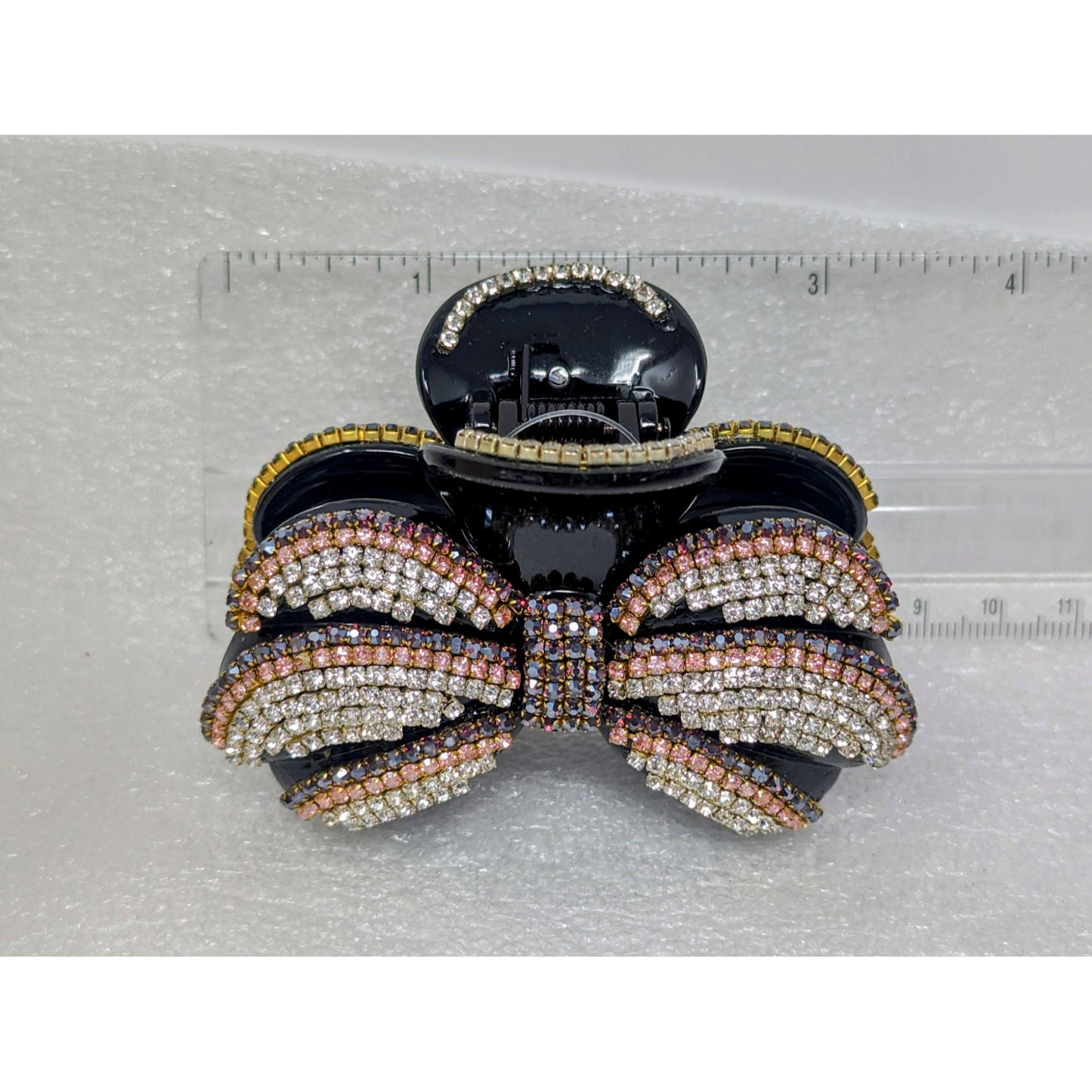 Rhinestone Bow Hair Claw Clip