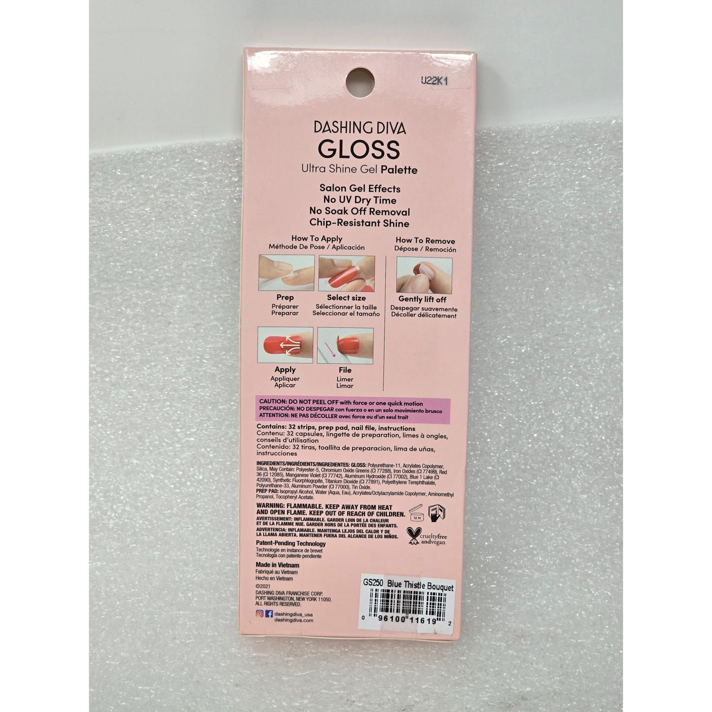 Dashing Diva Ultra Shine Gel Palette Gloss Nail Strips Blue Thistle Bouquet
