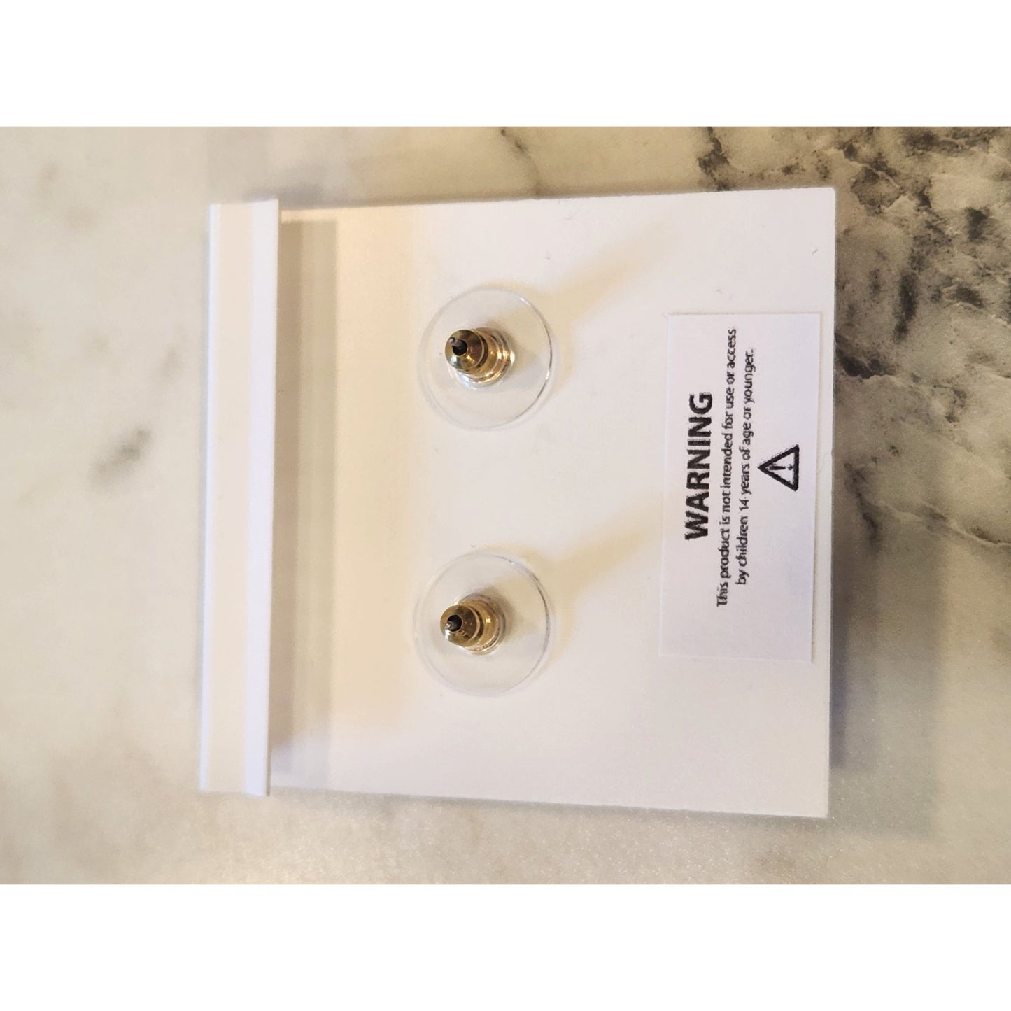 Chaps White Flower Drop Earrings With Gold Accents