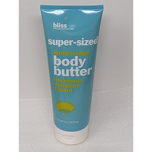 Bliss Super-Sized Lemon + Sage Body Butter Maximum Moisture Lotion Cream 14 oz