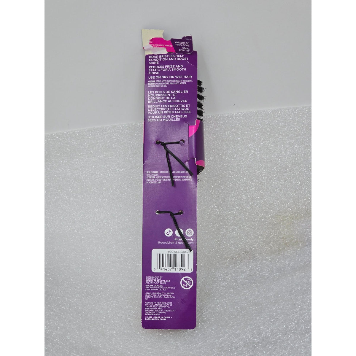 Goody Natural Boar Bristle Hair Brush Reduces Frizz For Dry Or Wet Hair