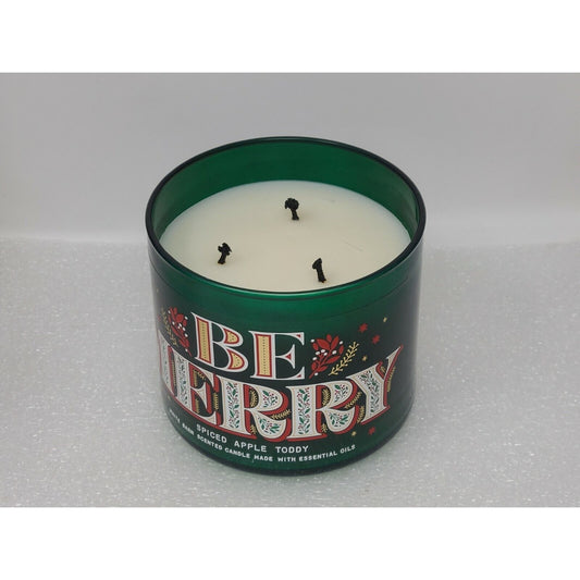 Bath & Body Works WHITE BARN 3-WICK Candle Be Merry SPICED APPLE TODDY 14.5 oz