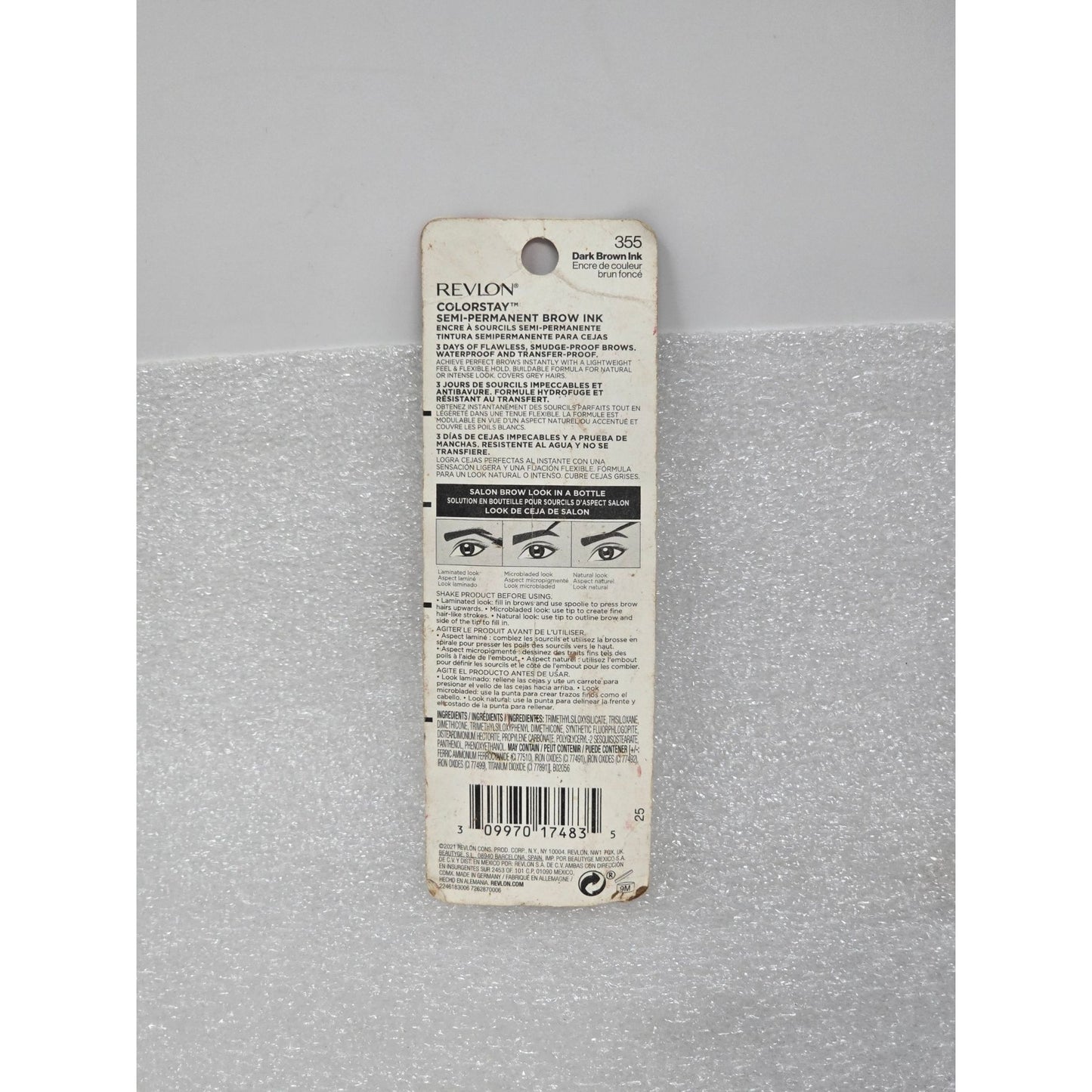 Revlon Colorstay Semi-Permanent Brow Ink 355 Dark Brown Salon Eyebrow Look