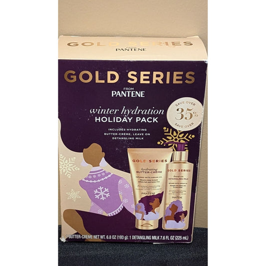 Pantene Gold Series Winter Hydration Holiday Pack Butter Creme & Detangling Milk