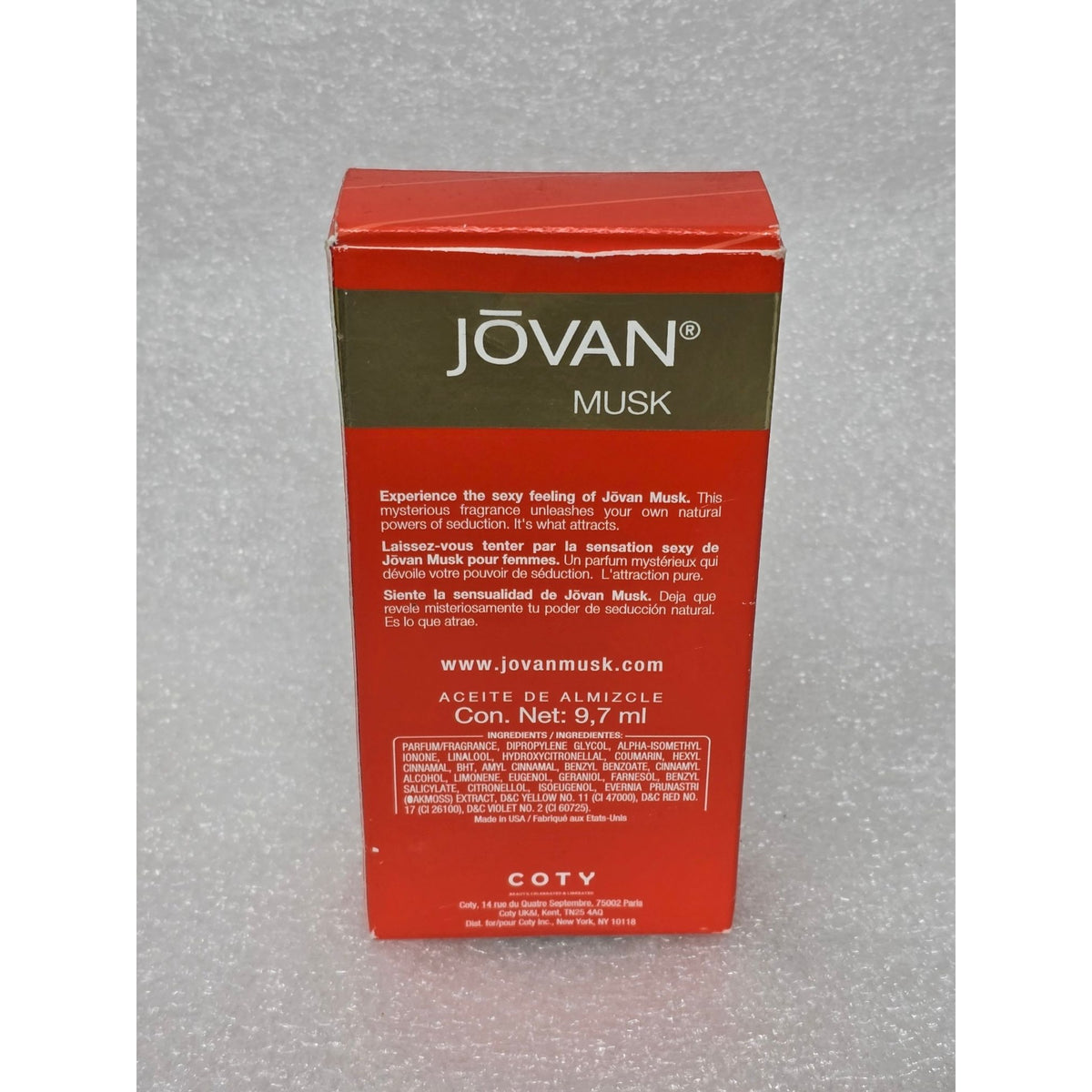 Jovan Musk Oil For Women 0.33 Fl Oz / 9.7 Ml - Classic Fragrance Perfume Coty