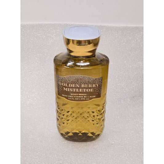 Bath & Body Works Golden Berry Mistletoe Body Wash Shower Gel 10 Fl Oz