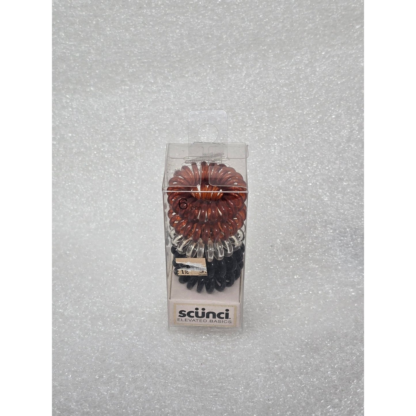 Scünci Elevated Basics Spiral Hair Coils 5-Pack In Brown Clear & Black