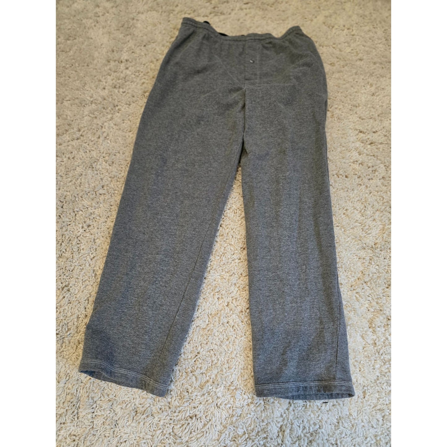 Vintage Cherokee Men’s Medium Gray Sweatpants Drawstring Straight Leg Lounge Y2K