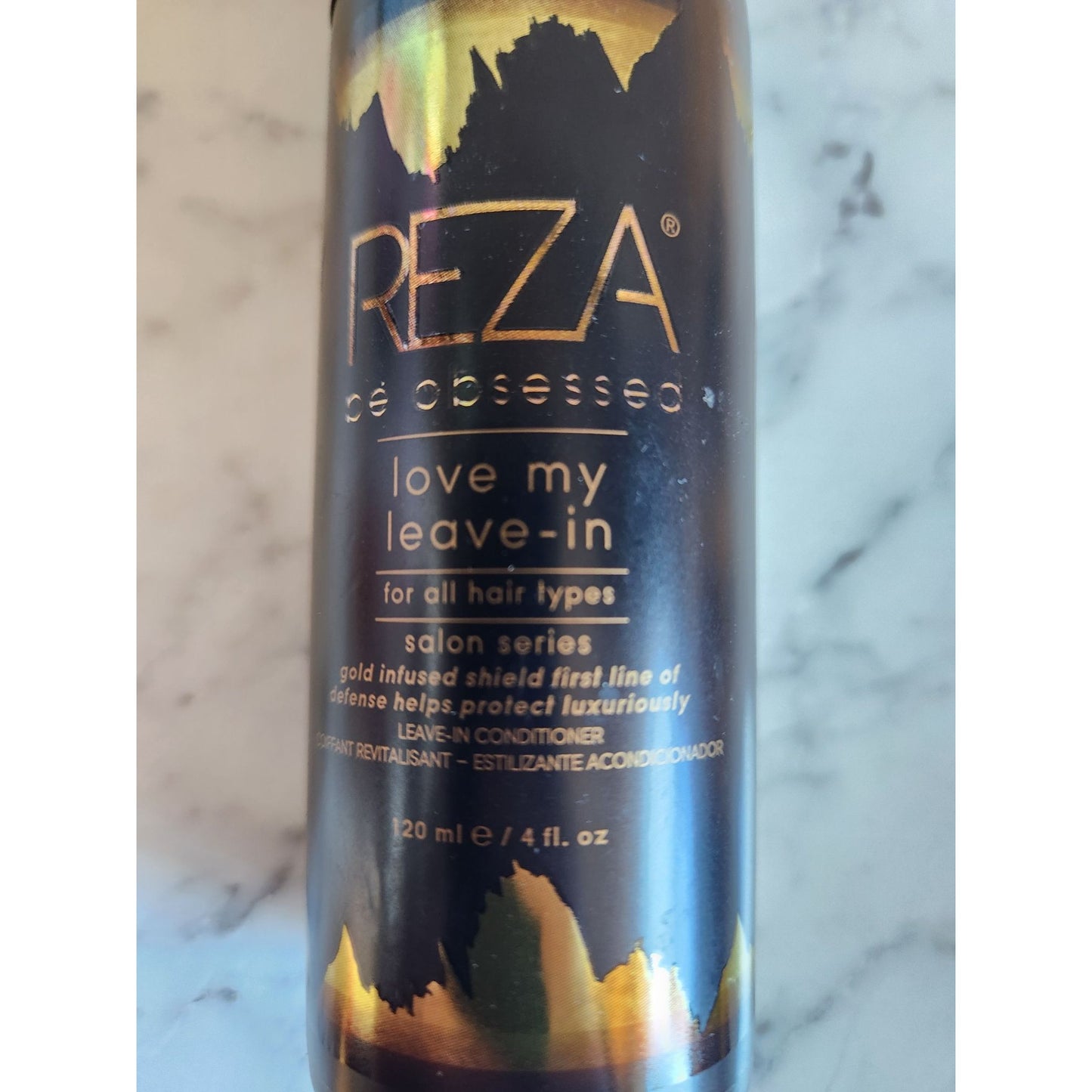 REZA Be Obsessed Love My Leave-In Conditioner 120ml 4oz Gold Infused Shield For All Hair Types