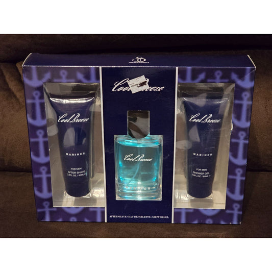 Cool Breeze Mariner For Men 3 Pc Gift Set EDT Cologne After Shave Shower Gel