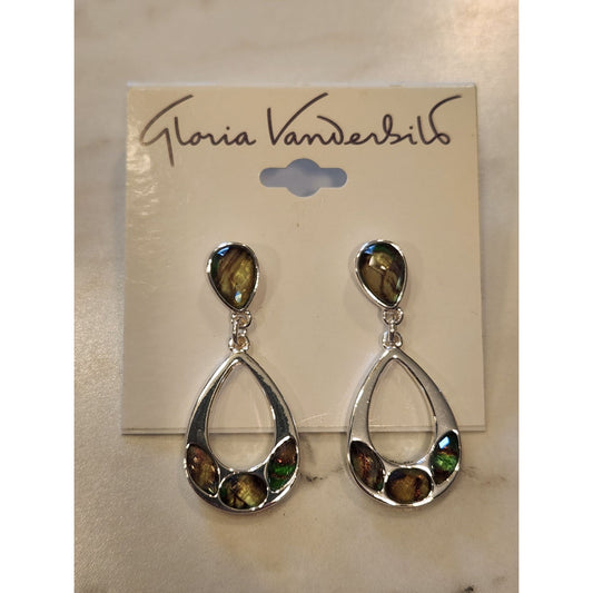 Gloria Vanderbilt Rhinestone Teardrop Earrings Silver-Tone Lightweight & Elegant