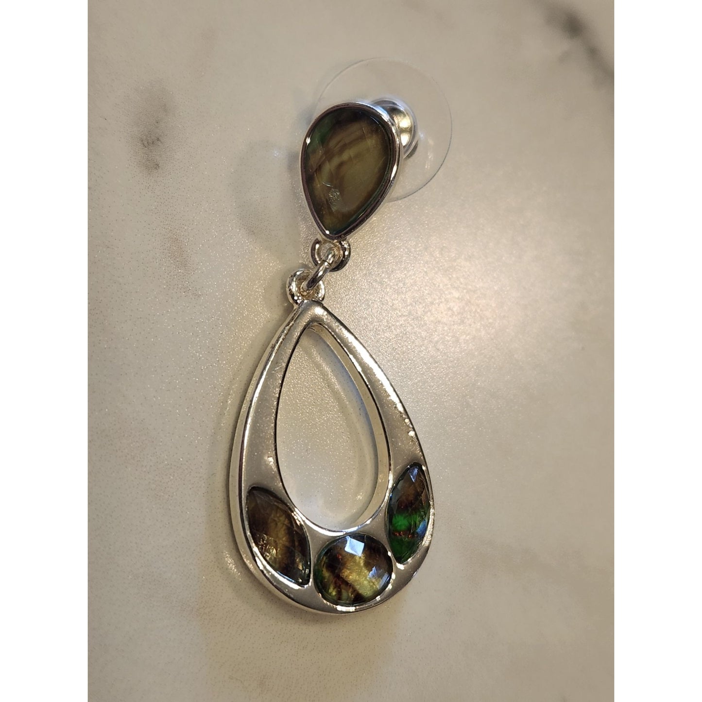 Gloria Vanderbilt Rhinestone Teardrop Earrings Silver-Tone Lightweight & Elegant