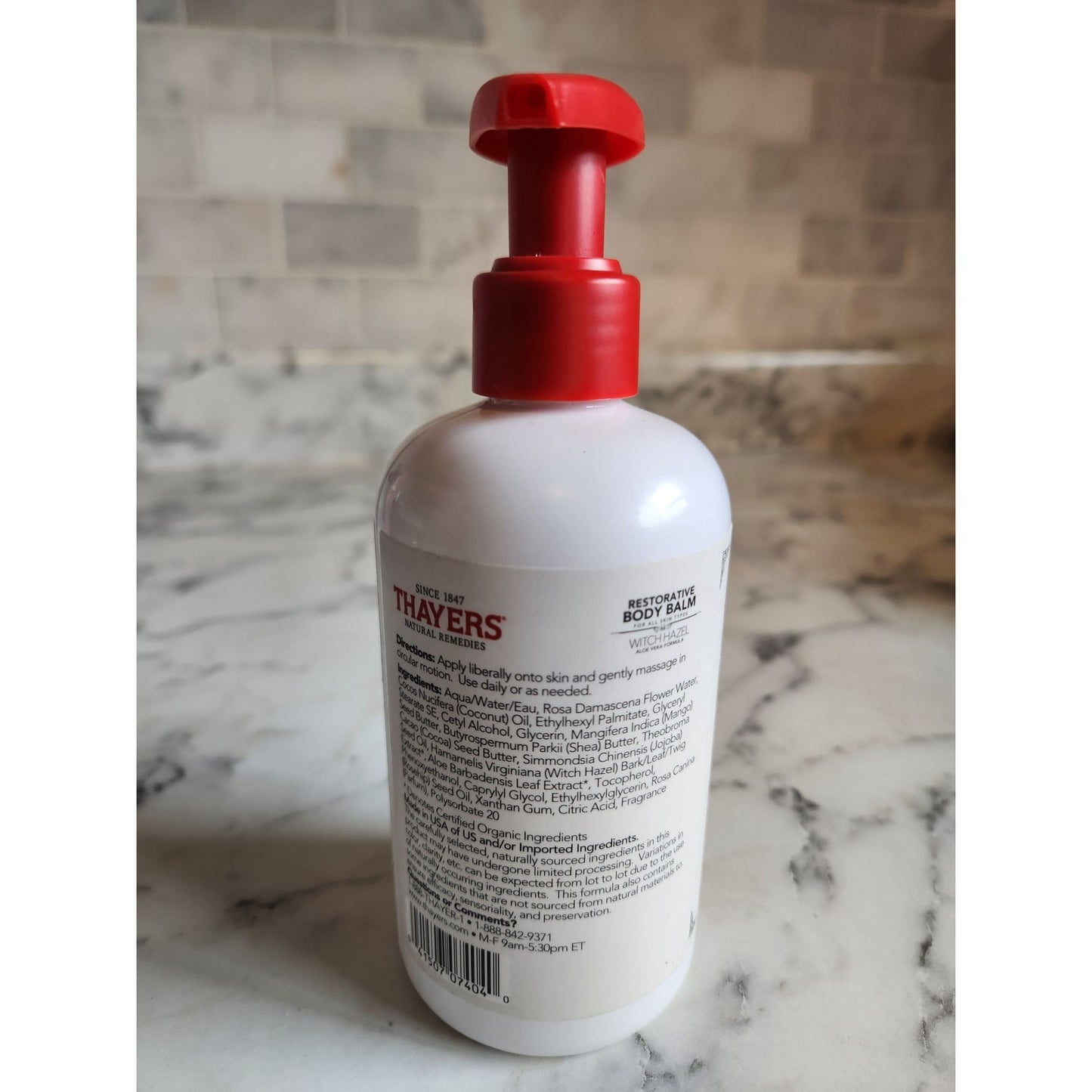 Thayers Restorative Body Balm With Witch Hazel Rose Petal 8 Oz