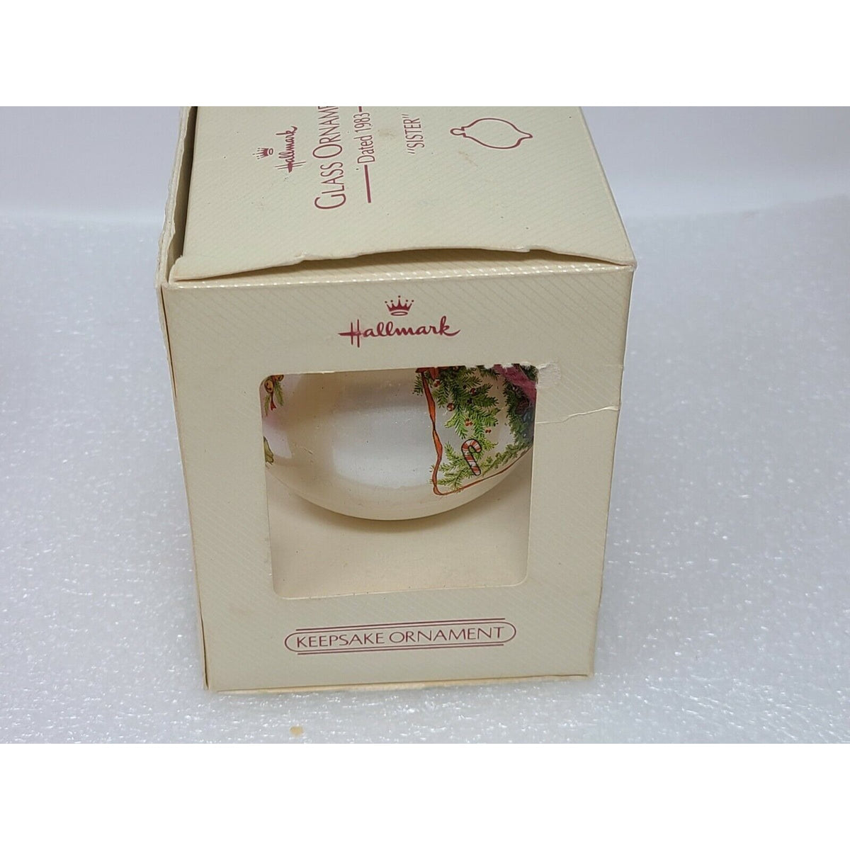 Vintage Hallmark Keepsake Christmas Glass Ornament Ball Sister 1983