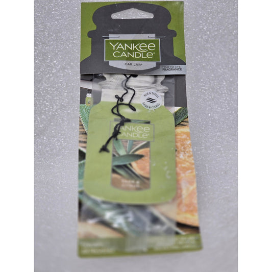 Yankee Candle Sage & Citrus Car Jar Hanging Air Freshener Cars Closets Bathrooms