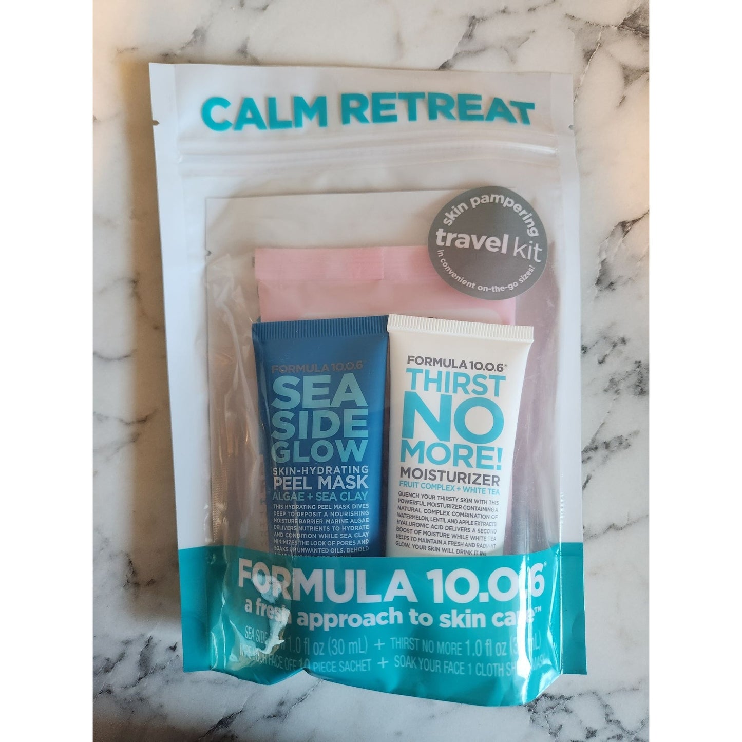 Travel Skincare Set Formula 10.0.6 Calm Retreat With Peel Mask & Moisturizer