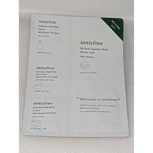 Innisfree Sample Set Intensive Hydrating Serum Eye Cream My Real Squeeze Mask