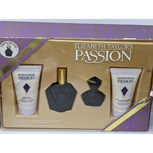 Elizabeth Taylor's Passion Fragrance Gift Set Perfume Lotion Body Wash