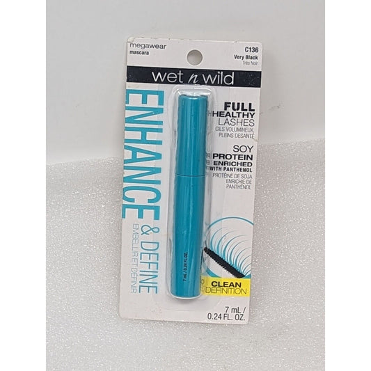 Wet n Wild Enhance & Define Megawear Mascara C136 Very Black 0.24 oz