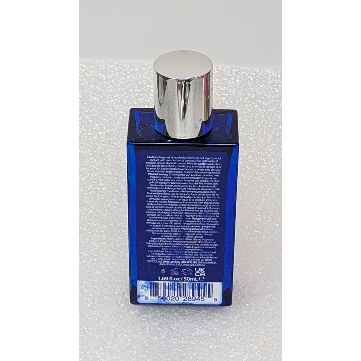 Reuzel RR Eau De Toilette Cologne For Men 1.69 Fl Oz 50ml Blue Glass Bottle