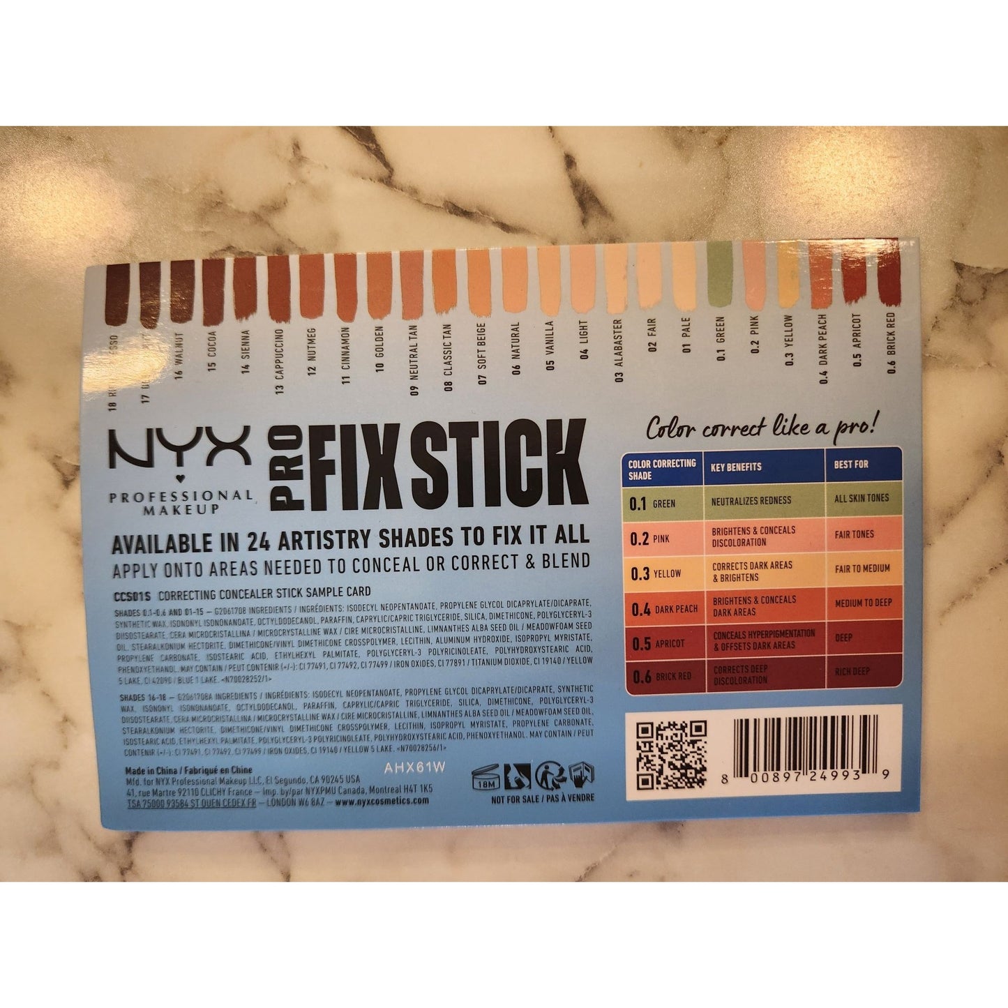 NYX Professional Makeup Medium Coverage Creamy Concealer Sample Card