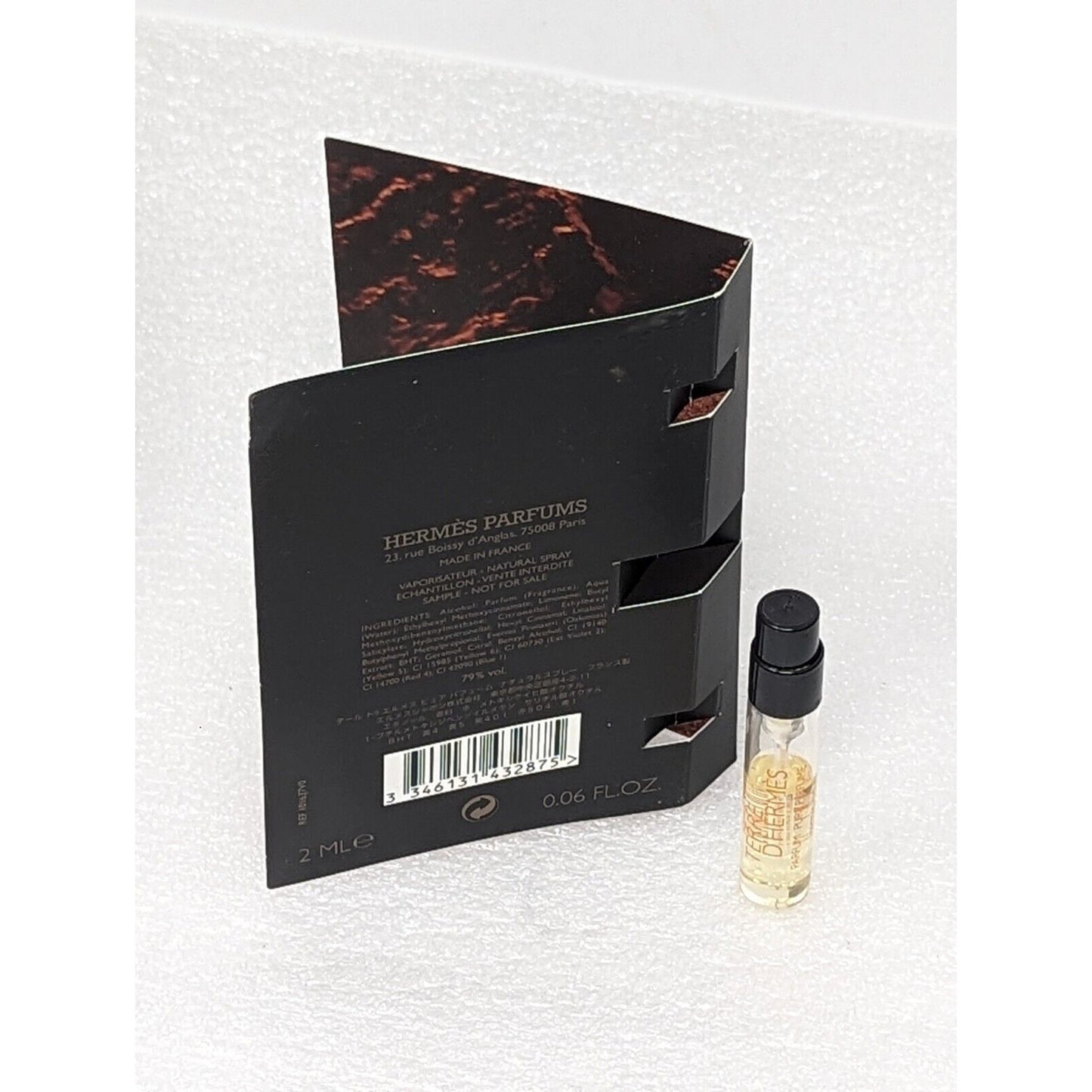 Hermes Terre D'Hermes Parfum Pure Perfume Sample Spray .06 oz, 2ml