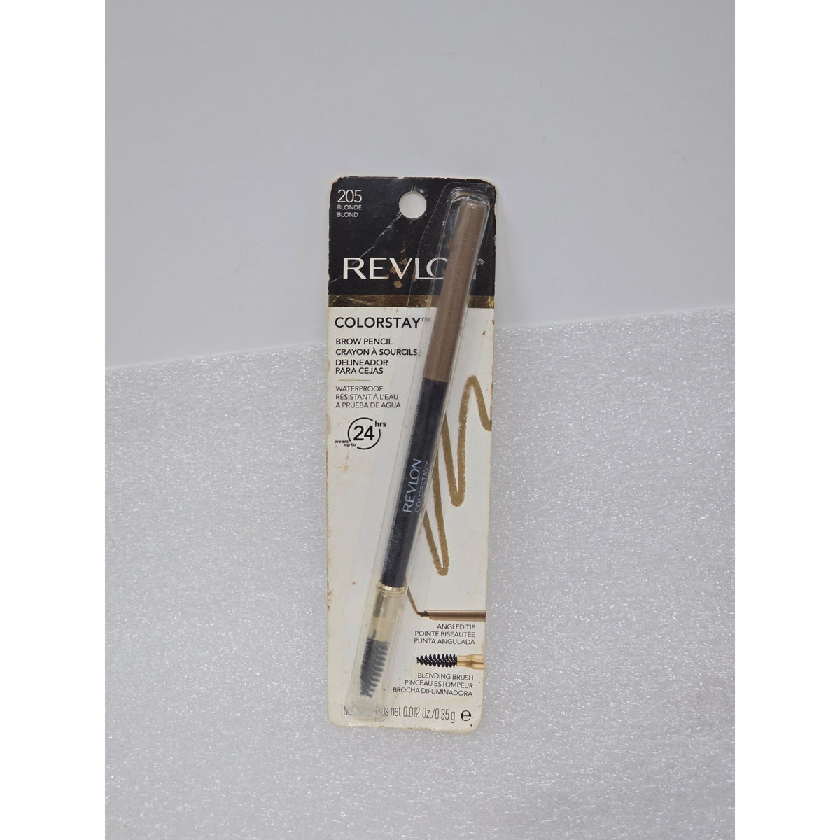 Revlon Colorstay Brow Pencil Blonde 205 Waterproof Angled Tip W/ Blending Brush