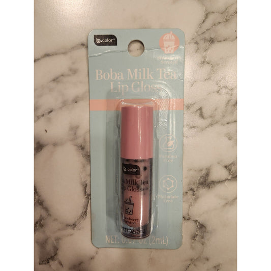 Boba Milk Tea Lip Gloss Strawberry Scented Hydrating & Nourishing