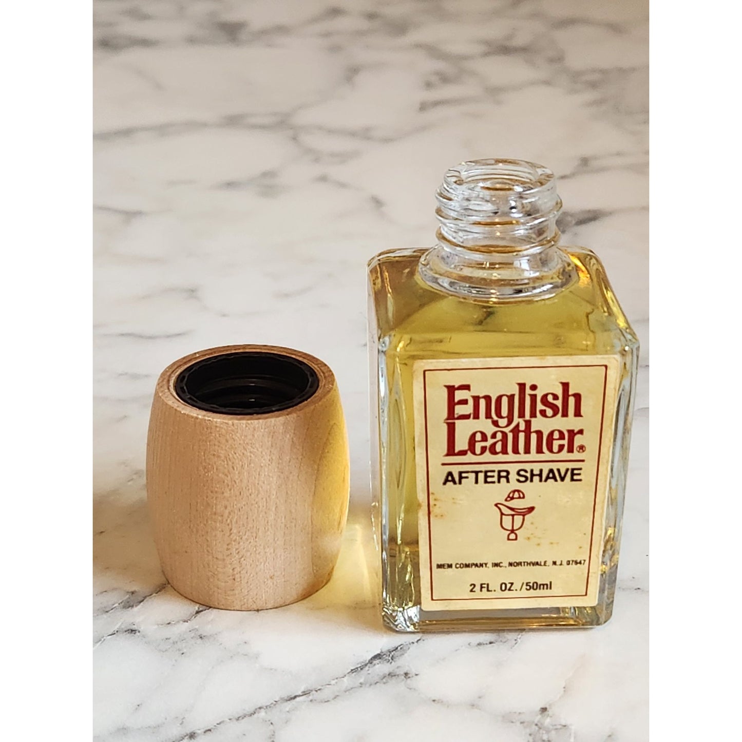 Mem English Leather After Shave 2 Fl. Oz. 50ml With Wooden Cap