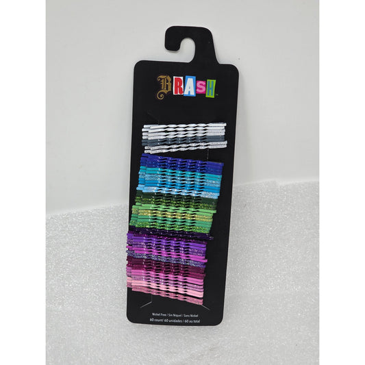 Brash 60-Pack Colorful Glitter Bobby Pins For Hair Styling