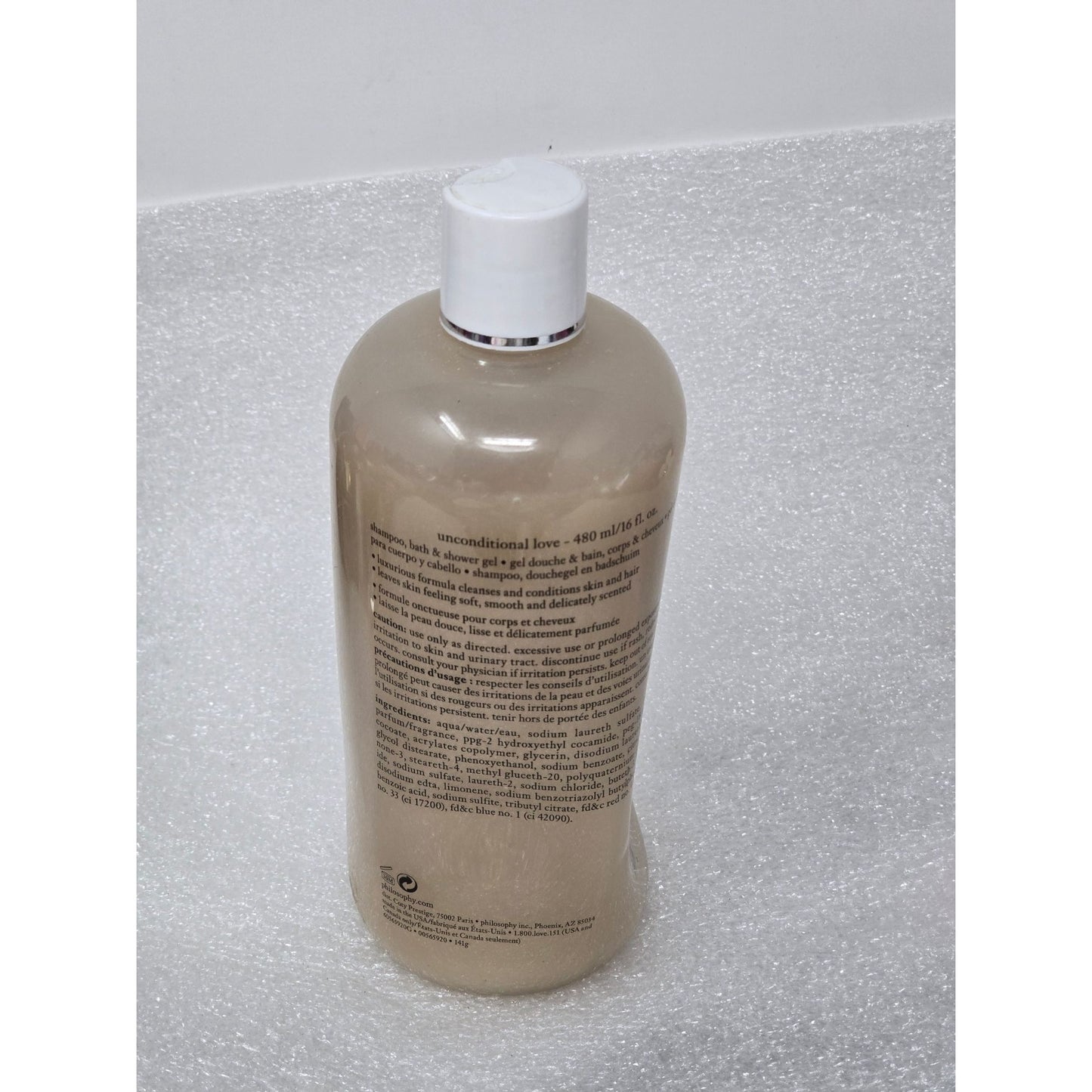 Philosophy Unconditional Love 16 Oz Bath & Shower Gel Shampoo For Skin & Hair