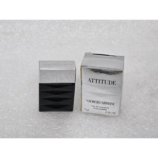 Giorgio Armani Attitude Eau De Toilette Pour Homme Mini Cologne New In Box .17oz