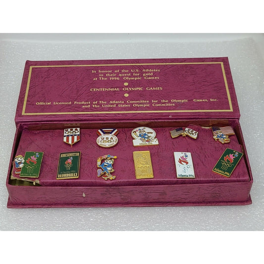 Vintage 1996 USA Olympics Commemorative Collector 11 Pin Set