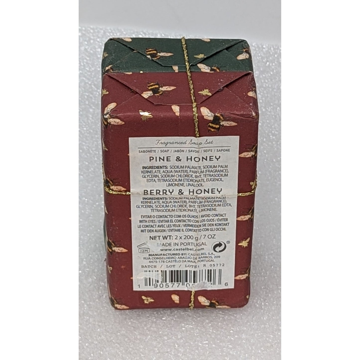 Castelbel Fragranced Soap Set Of Two 200g Pine & Honey & Berry & Honey 7 oz each