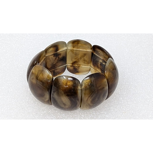 Vintage Brown Resin Stretch Bracelet