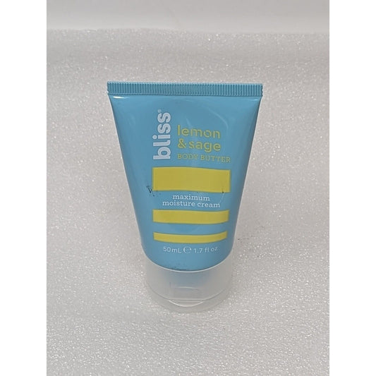 Bliss Lemon & Sage Body Butter Maximum Moisture Cream 1.7 oz Travel Size