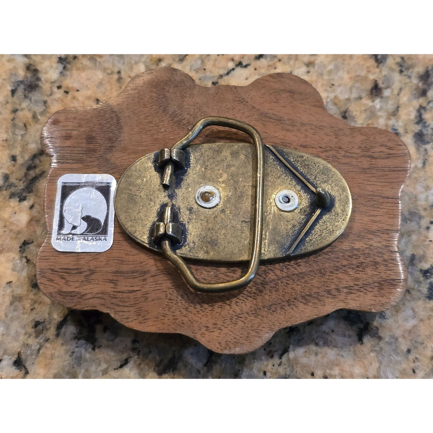 Vintage Handcrafted Moose Belt Buckle By C. Choulee 90 Made In Alaska