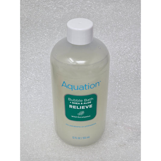 Aquation Bubble Bath Relieve 12 Oz Shea & Aloe Wild Eucalyptus