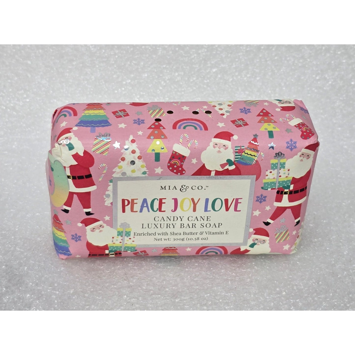 Mia & Co. Peace Joy Love Candy Cane Luxury Bar Soap 10.58 Oz