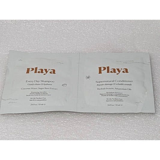 Playa Every Day Shampoo & Supernatural Sample Packet Set .34 oz each