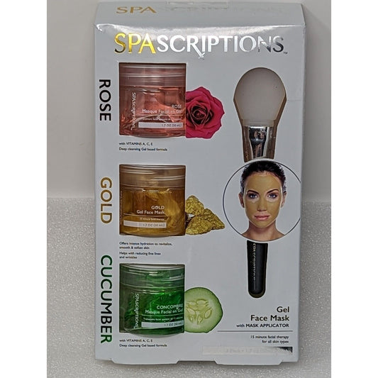 SpaScriptions Rose Gold Cucumber Gel Face Mask Set 1.7 oz Each