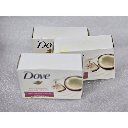 3 Dove Purely Pampering Coconut Milk Beauty Bar Moisturizing Cream Soap Skin