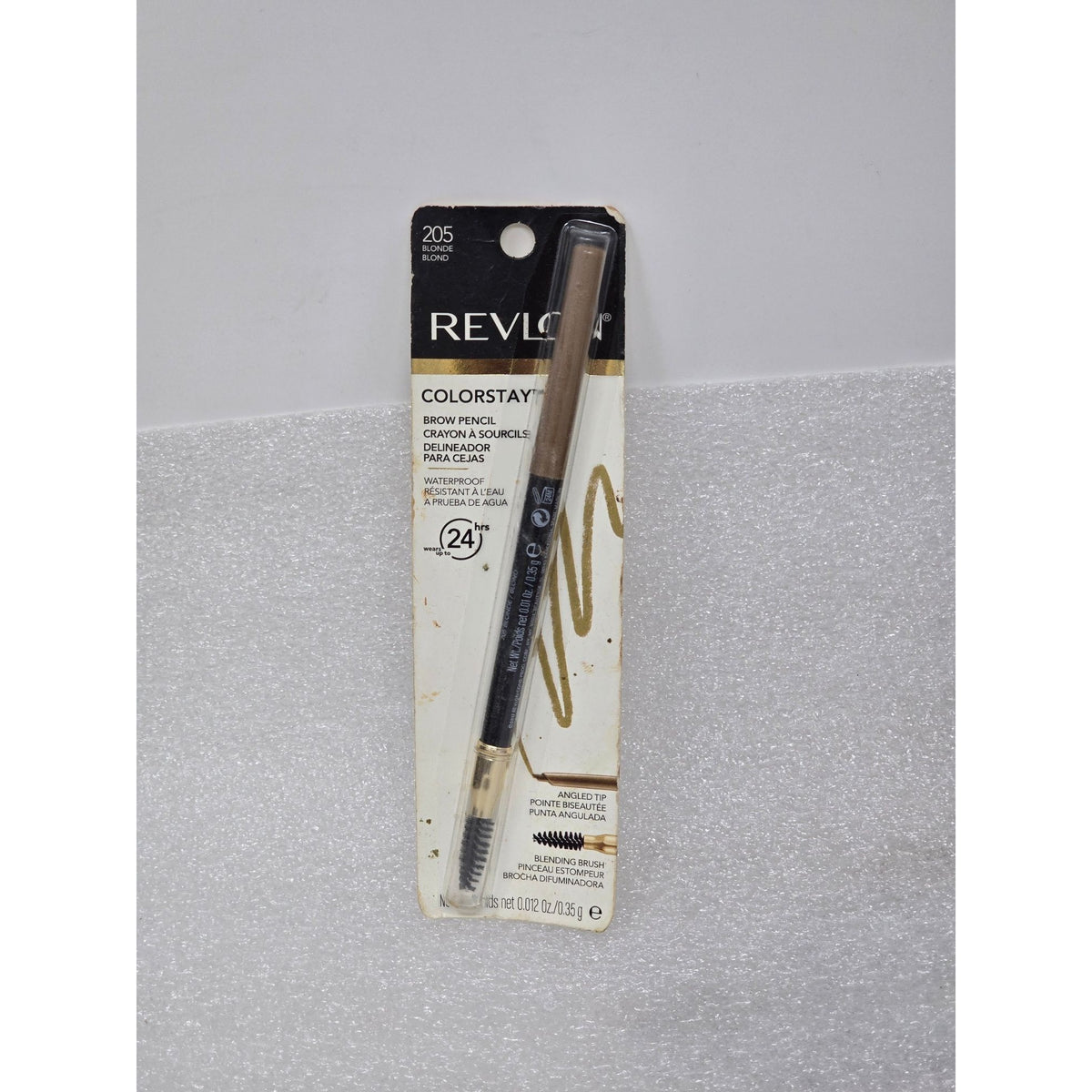 Revlon Colorstay Waterproof Brow Pencil Blonde 205 W/ Brush 24-Hour Wear Eyebrow