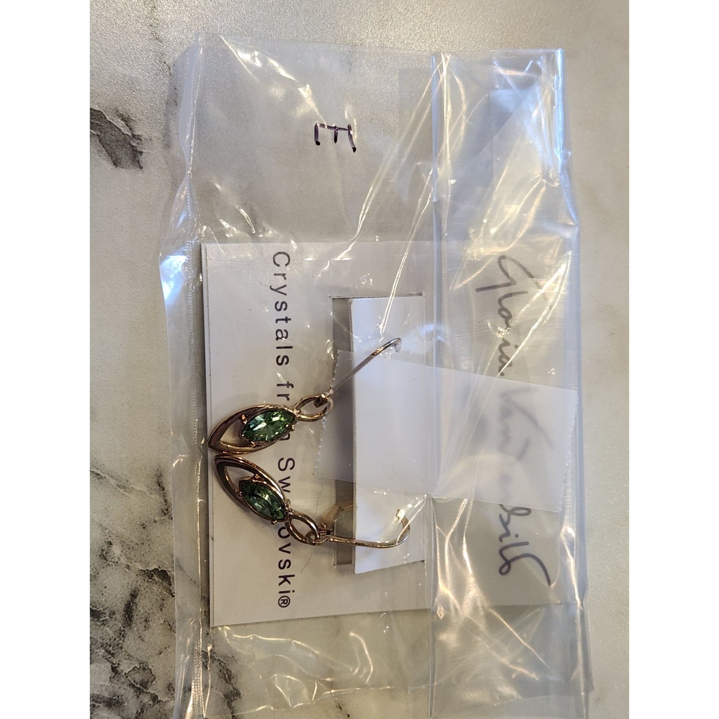 Gloria Vanderbilt Gold-Tone Green Crystal Drop Earrings With Swarovski Elements