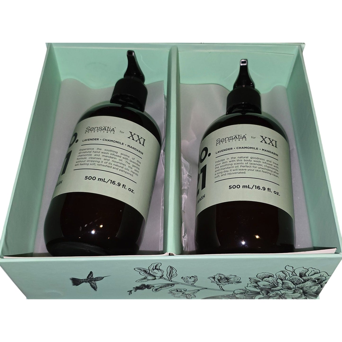 Sensatia Botanicals XXI Hand & Body Wash Set Lavender Chamomile Mandarin 500 ml
