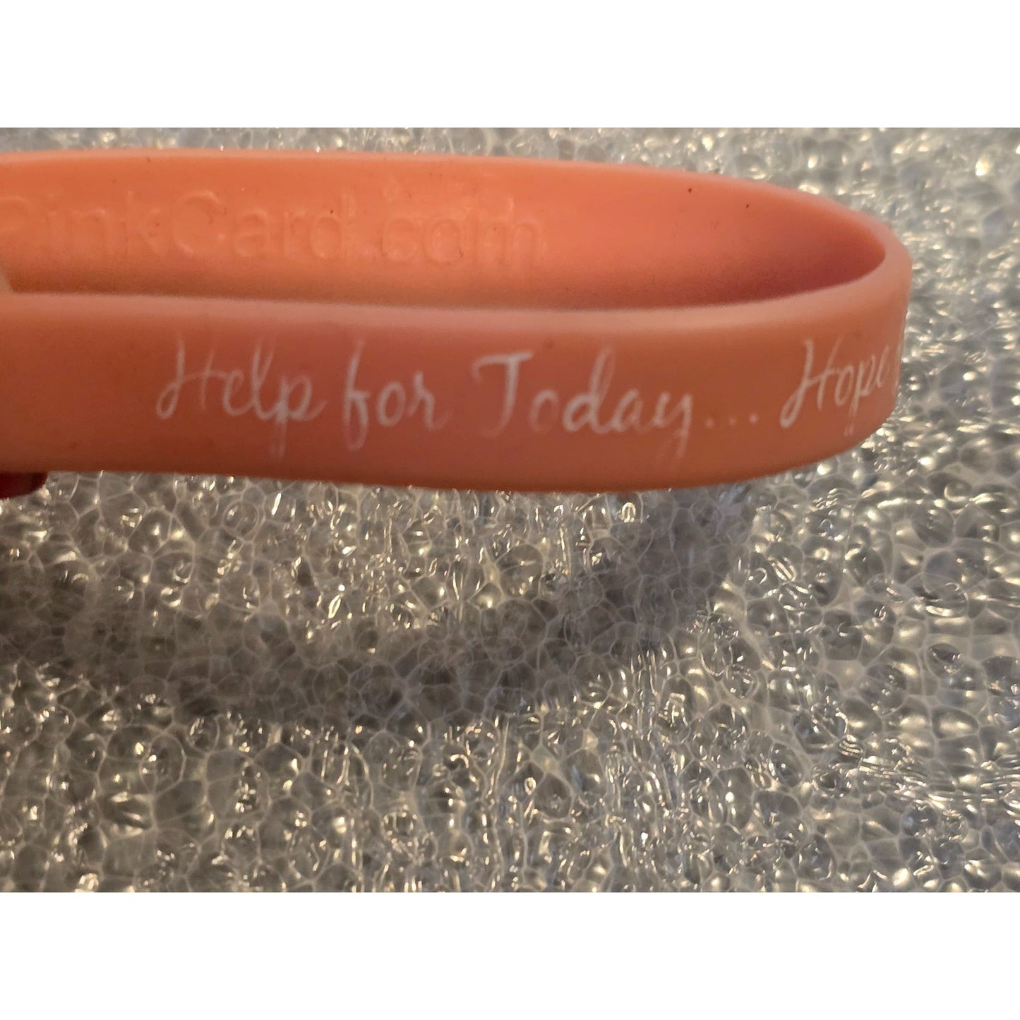 Support Awareness Peach Silicone Wristband "Help For Today... Hope For Tomorrow"
