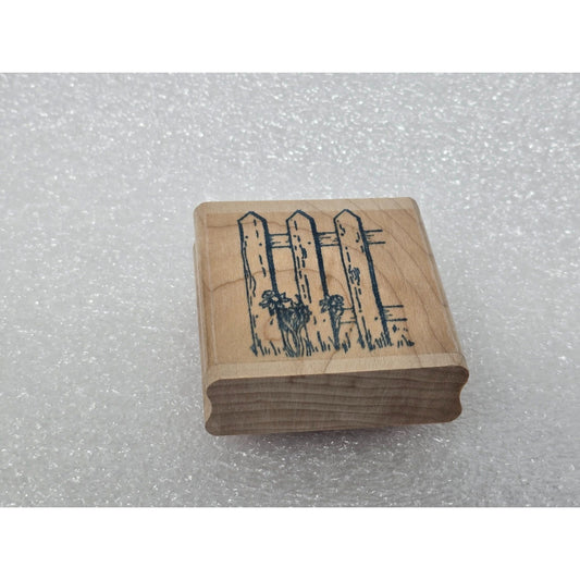 Wood-Mounted Rubber Stamp Fence Design Stampin Up Crafting & Scrapbooking Tool