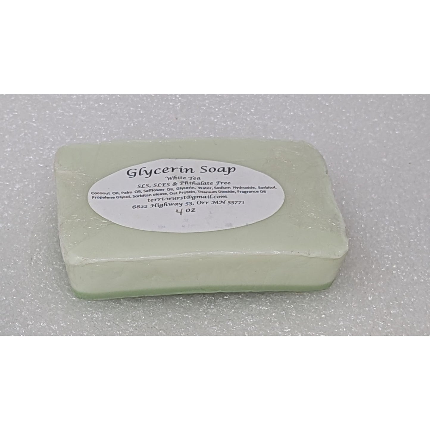 Handcrafted Glycerin Soap White Tea SLS/SLES/Phthalate Free 4 Oz